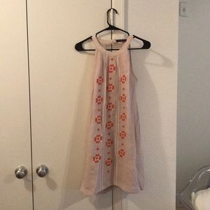 Tan Light Dress with Orange Detailing